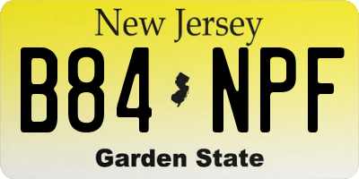 NJ license plate B84NPF