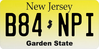 NJ license plate B84NPI