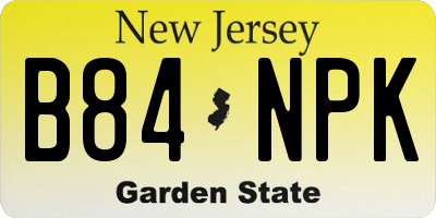 NJ license plate B84NPK