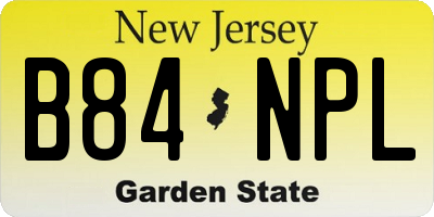 NJ license plate B84NPL