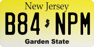 NJ license plate B84NPM