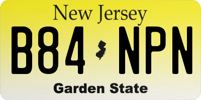 NJ license plate B84NPN