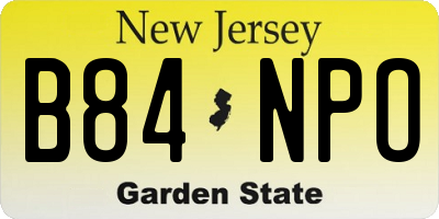 NJ license plate B84NPO