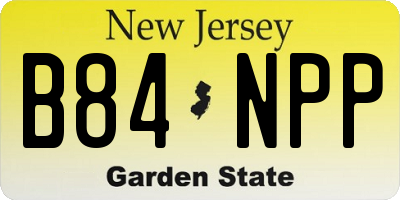 NJ license plate B84NPP