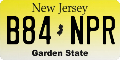 NJ license plate B84NPR
