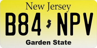 NJ license plate B84NPV