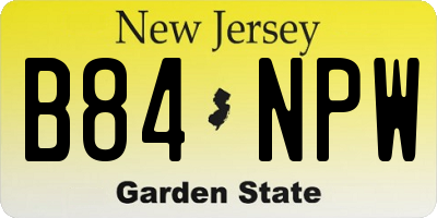 NJ license plate B84NPW