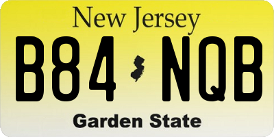 NJ license plate B84NQB