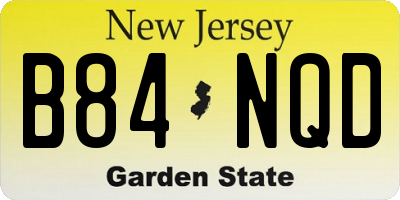 NJ license plate B84NQD