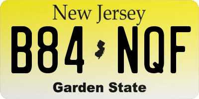 NJ license plate B84NQF