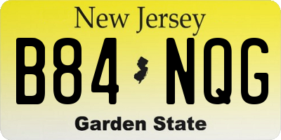 NJ license plate B84NQG