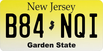 NJ license plate B84NQI