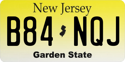 NJ license plate B84NQJ