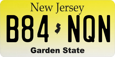 NJ license plate B84NQN