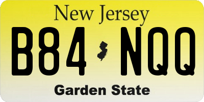 NJ license plate B84NQQ