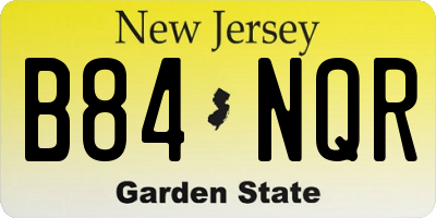 NJ license plate B84NQR