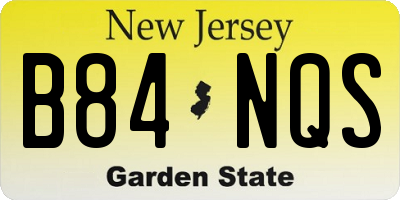 NJ license plate B84NQS