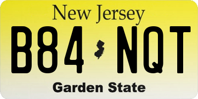 NJ license plate B84NQT