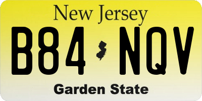 NJ license plate B84NQV