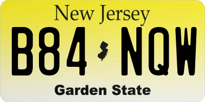 NJ license plate B84NQW