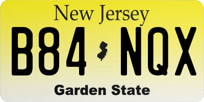 NJ license plate B84NQX