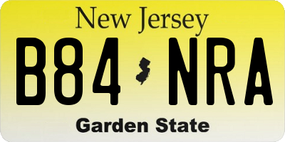 NJ license plate B84NRA