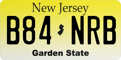 NJ license plate B84NRB