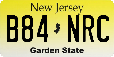 NJ license plate B84NRC