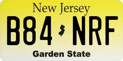 NJ license plate B84NRF
