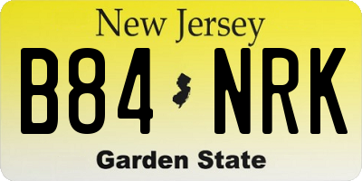 NJ license plate B84NRK
