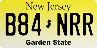 NJ license plate B84NRR