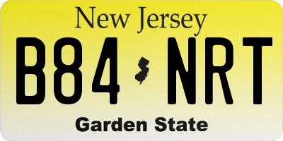 NJ license plate B84NRT