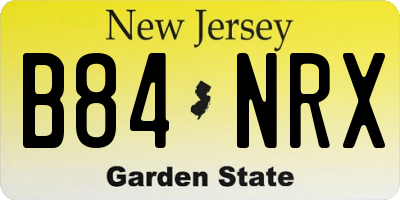 NJ license plate B84NRX