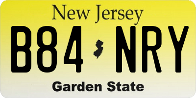 NJ license plate B84NRY