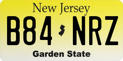 NJ license plate B84NRZ