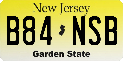 NJ license plate B84NSB