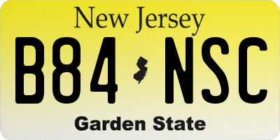 NJ license plate B84NSC