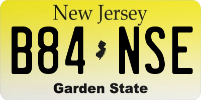 NJ license plate B84NSE