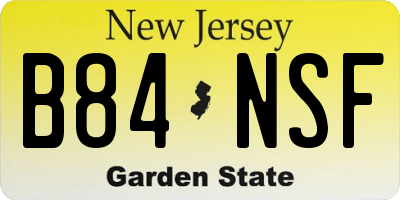 NJ license plate B84NSF