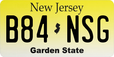 NJ license plate B84NSG