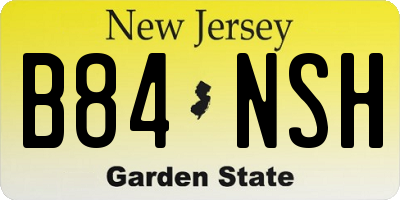 NJ license plate B84NSH