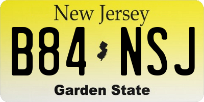 NJ license plate B84NSJ
