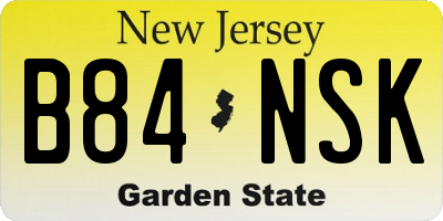 NJ license plate B84NSK