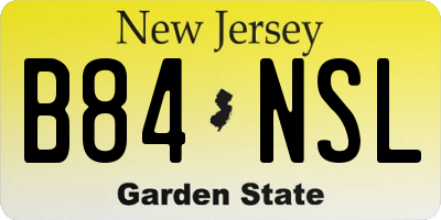 NJ license plate B84NSL