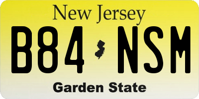NJ license plate B84NSM