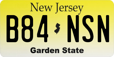 NJ license plate B84NSN