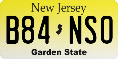 NJ license plate B84NSO