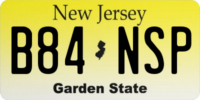 NJ license plate B84NSP