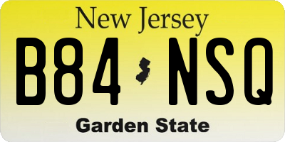 NJ license plate B84NSQ