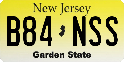 NJ license plate B84NSS